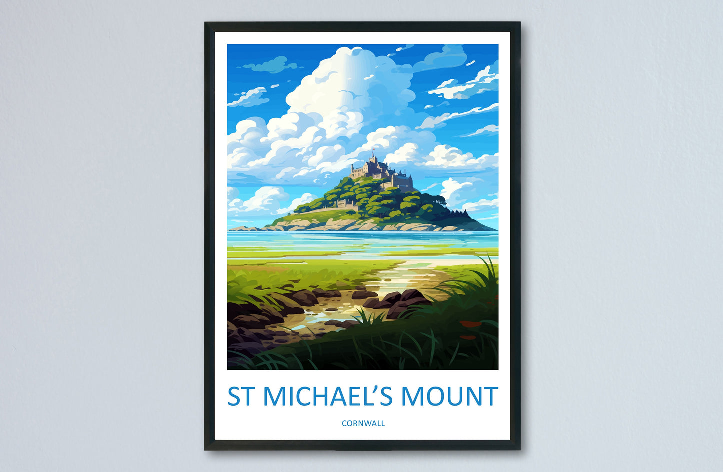 St Michaels Mount Travel Print Wall Art St Michaels Mount Wall Hanging Home Décor St Michaels Mount Gift Art Lovers Cornwall Art Lover Gift