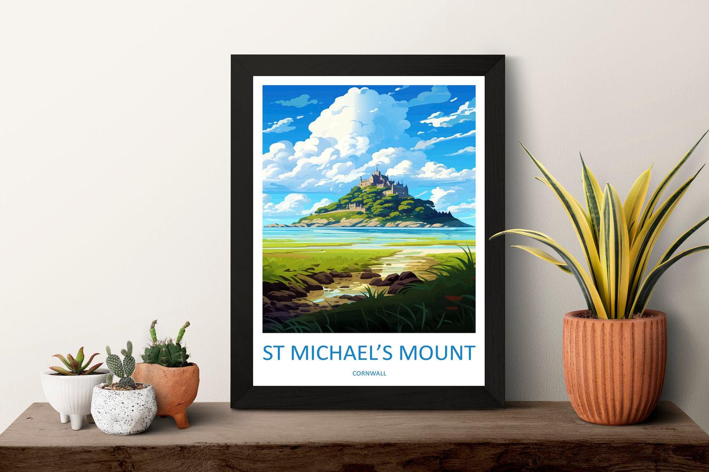 St Michaels Mount Travel Print Wall Art St Michaels Mount Wall Hanging Home Décor St Michaels Mount Gift Art Lovers Cornwall Art Lover Gift