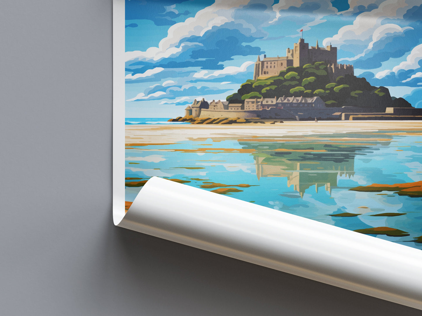 St Michaels Mount Travel Print Wall Art St Michaels Mount Wall Hanging Home Décor St Michaels Mount Gift Art Lovers Cornwall Art Lover Gift