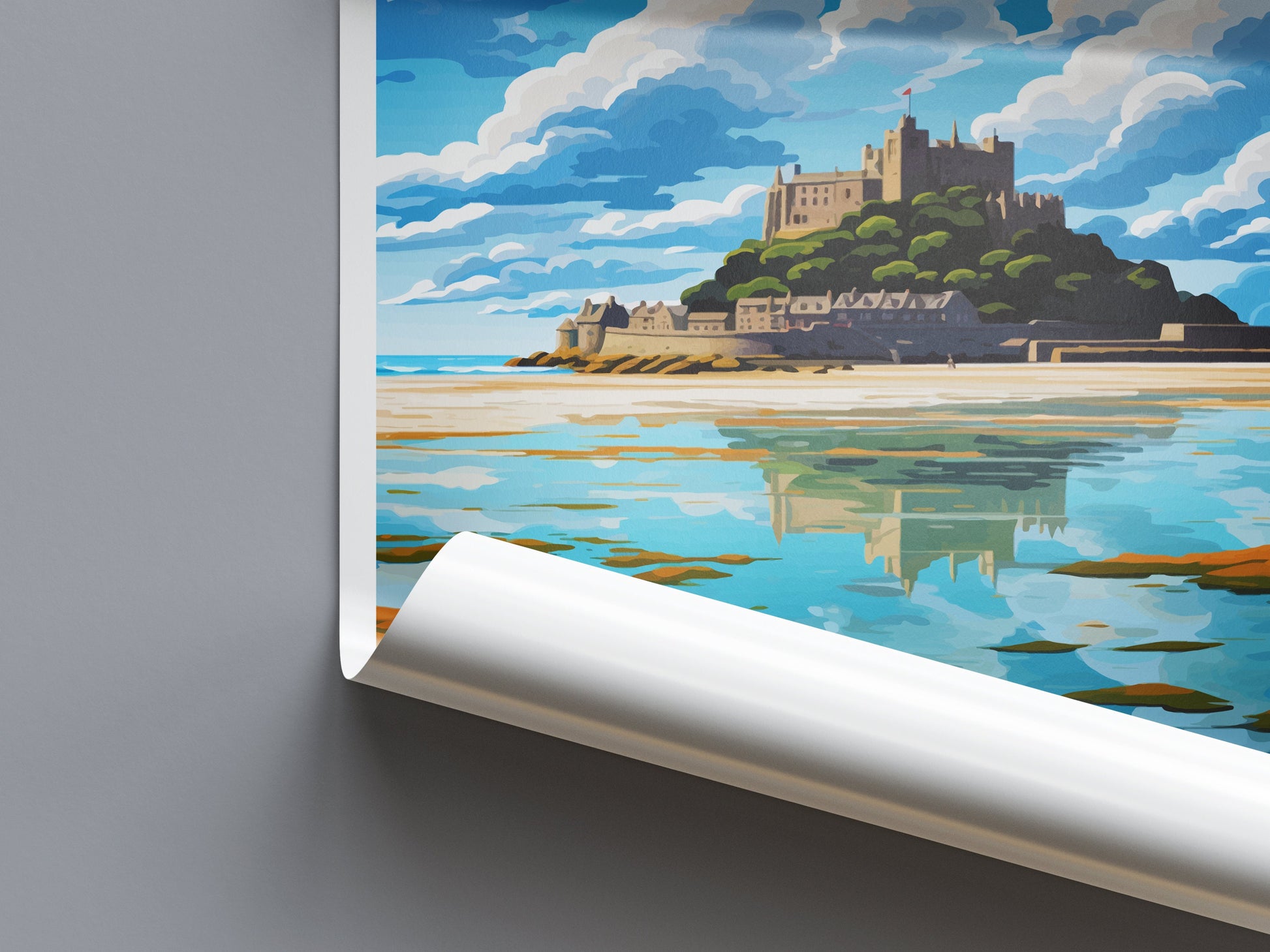 St Michaels Mount Travel Print Wall Art St Michaels Mount Wall Hanging Home Décor St Michaels Mount Gift Art Lovers Cornwall Art Lover Gift