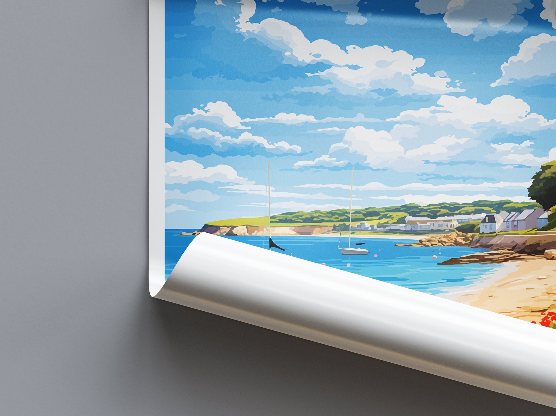 St Mawes Travel Print Wall Art St Michaels Mount Wall Hanging Home Décor St Michaels Mount Gift Art Lovers Cornwall Art Lover Gift