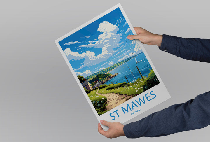 St Mawes Travel Print Wall Art St Michaels Mount Wall Hanging Home Décor St Michaels Mount Gift Art Lovers Cornwall Art Lover Gift