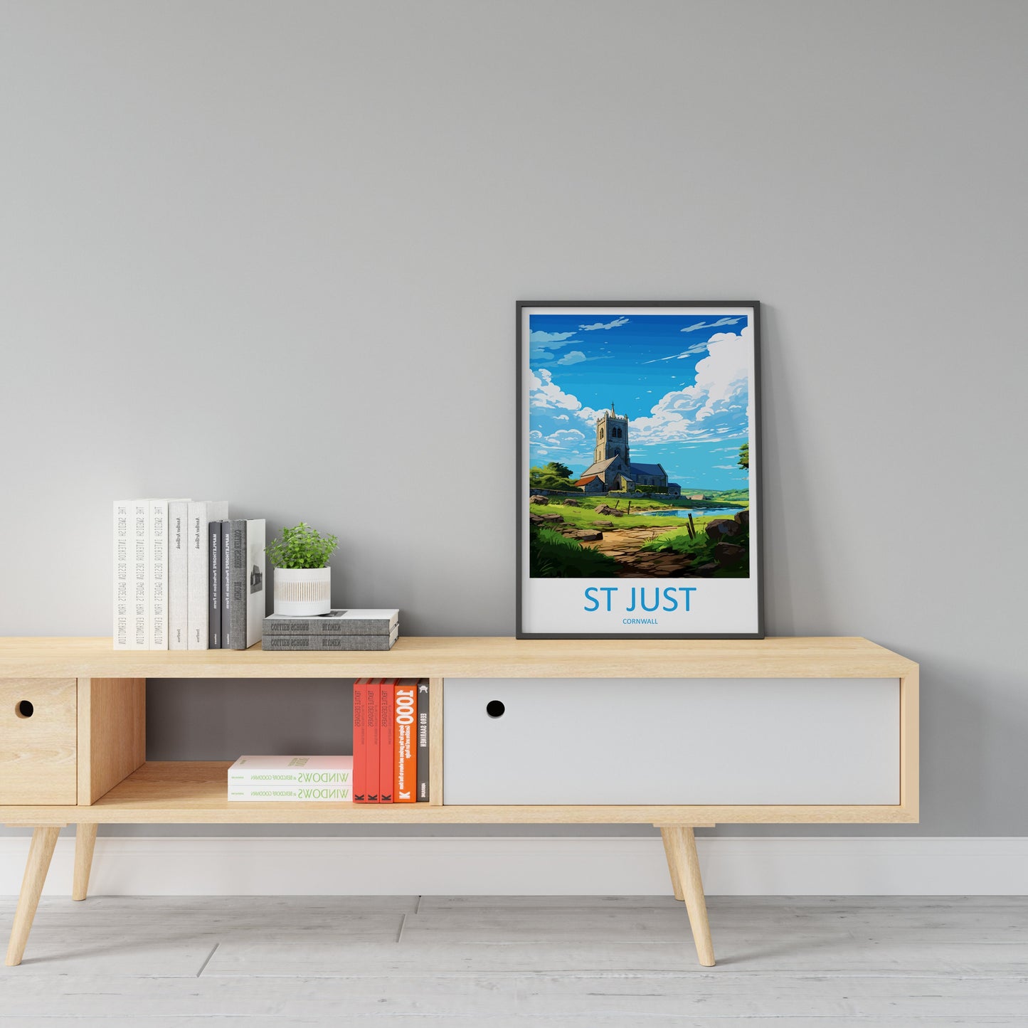 St Just Travel Print Wall Art St Just Wall Hanging Home Décor St Just Gift Art Lovers Cornwall Art Lover Gift