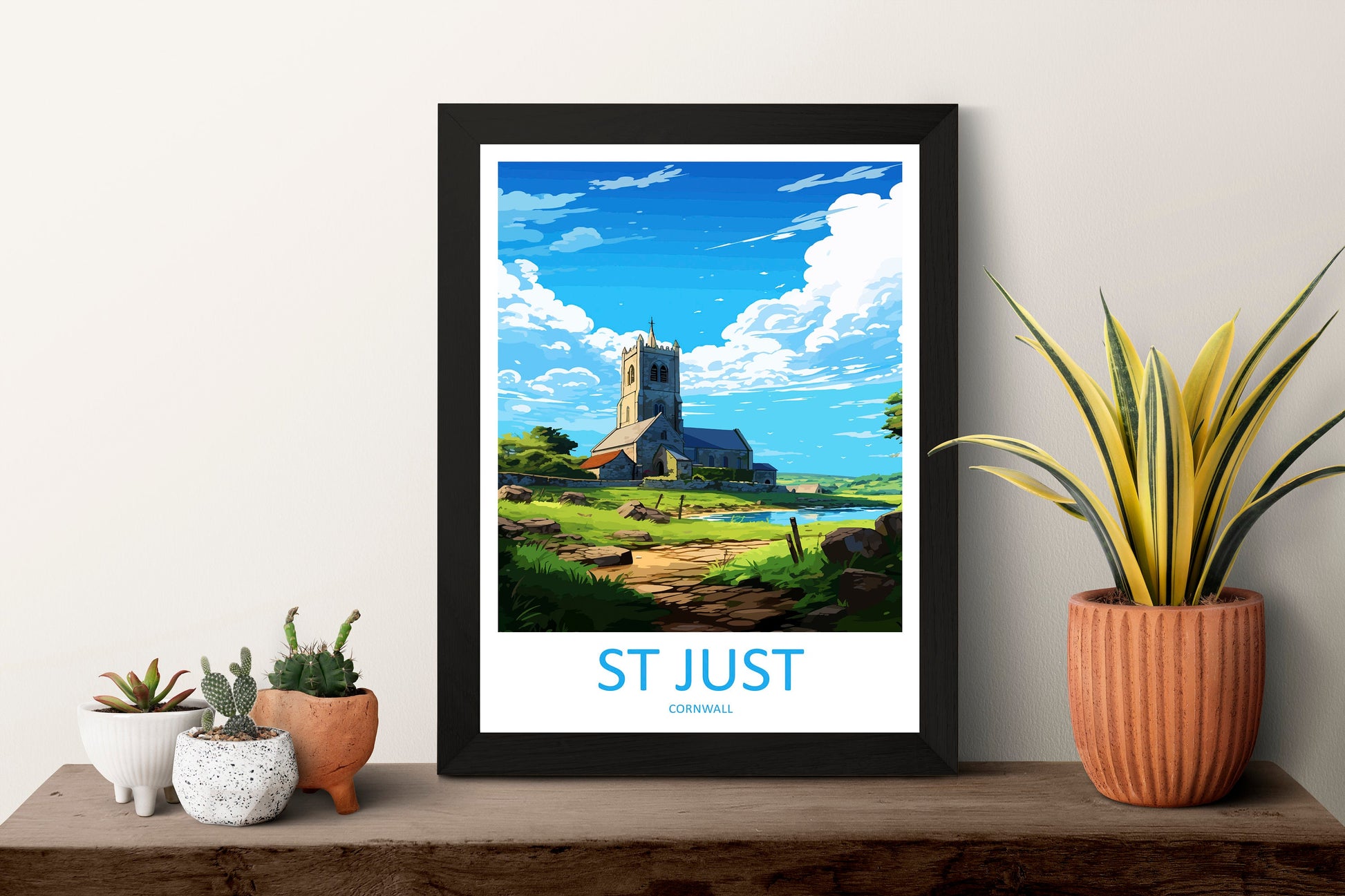 St Just Travel Print Wall Art St Just Wall Hanging Home Décor St Just Gift Art Lovers Cornwall Art Lover Gift