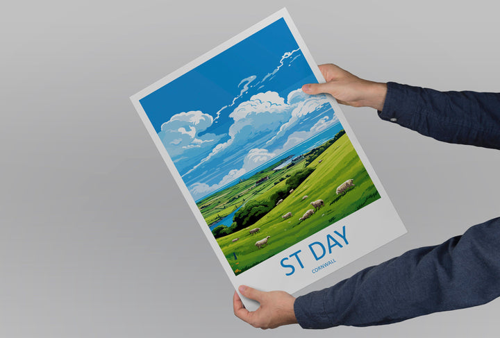 St Day Travel Print Wall Art St Day Wall Hanging Home Décor St Day Gift Art Lovers Cornwall Art Lover Gift