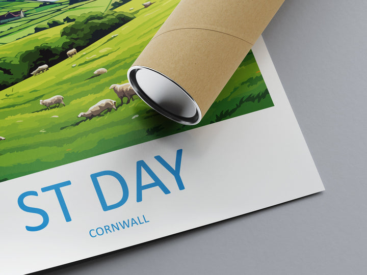 St Day Travel Print Wall Art St Day Wall Hanging Home Décor St Day Gift Art Lovers Cornwall Art Lover Gift