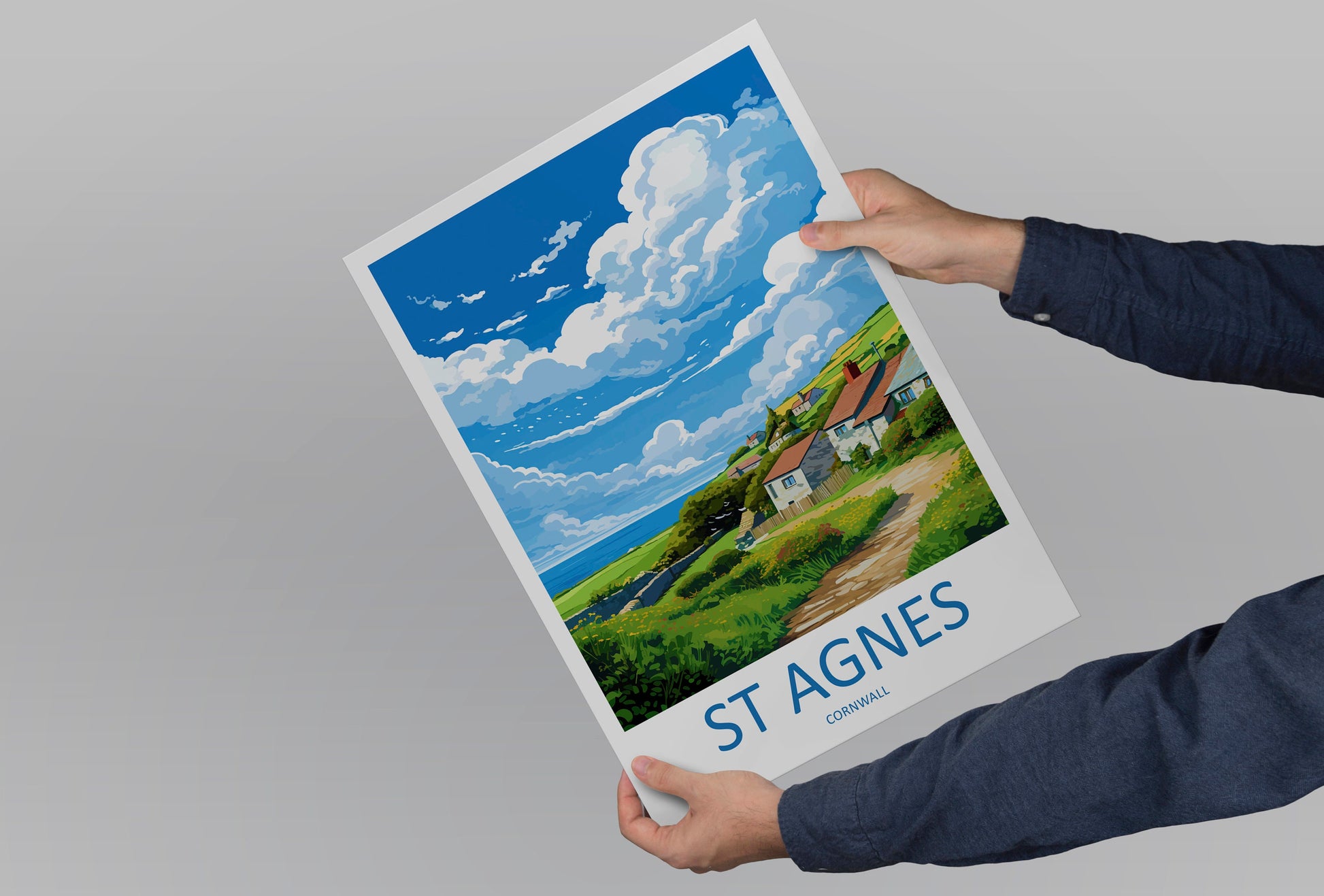 St Agnes Travel Print Wall Art St Agnes Wall Hanging Home Décor St Agnes Gift Art Lovers Cornwall Art Lover Gift