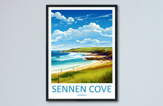 Sennen Cove Travel Print Wall Art Sennen Cove Wall Hanging Home Décor Sennen Cove Gift Art Lovers Cornwall Art Lover Gift