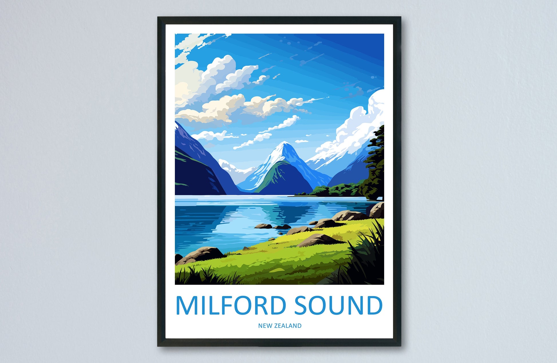 Milford Sound Travel Print Wall Art Milford Sound Wall Hanging Home Décor Milford Sound Gift Art Lovers New Zealand Art Lover Gift