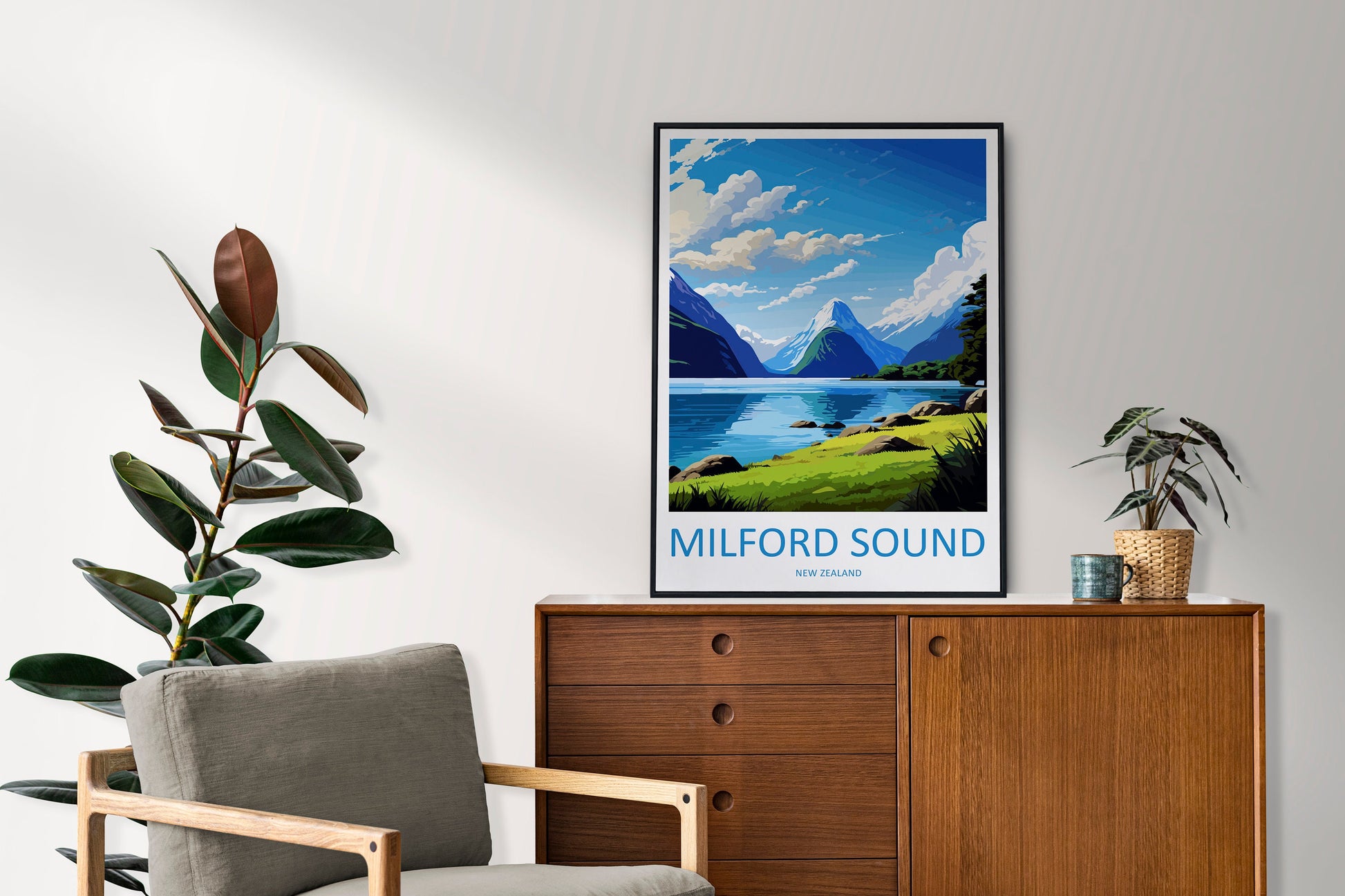 Milford Sound Travel Print Wall Art Milford Sound Wall Hanging Home Décor Milford Sound Gift Art Lovers New Zealand Art Lover Gift