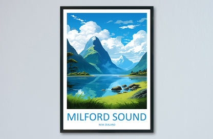 Milford Sound Travel Print Wall Art Milford Sound Wall Hanging Home Décor Milford Sound Gift Art Lovers New Zealand Art Lover Gift