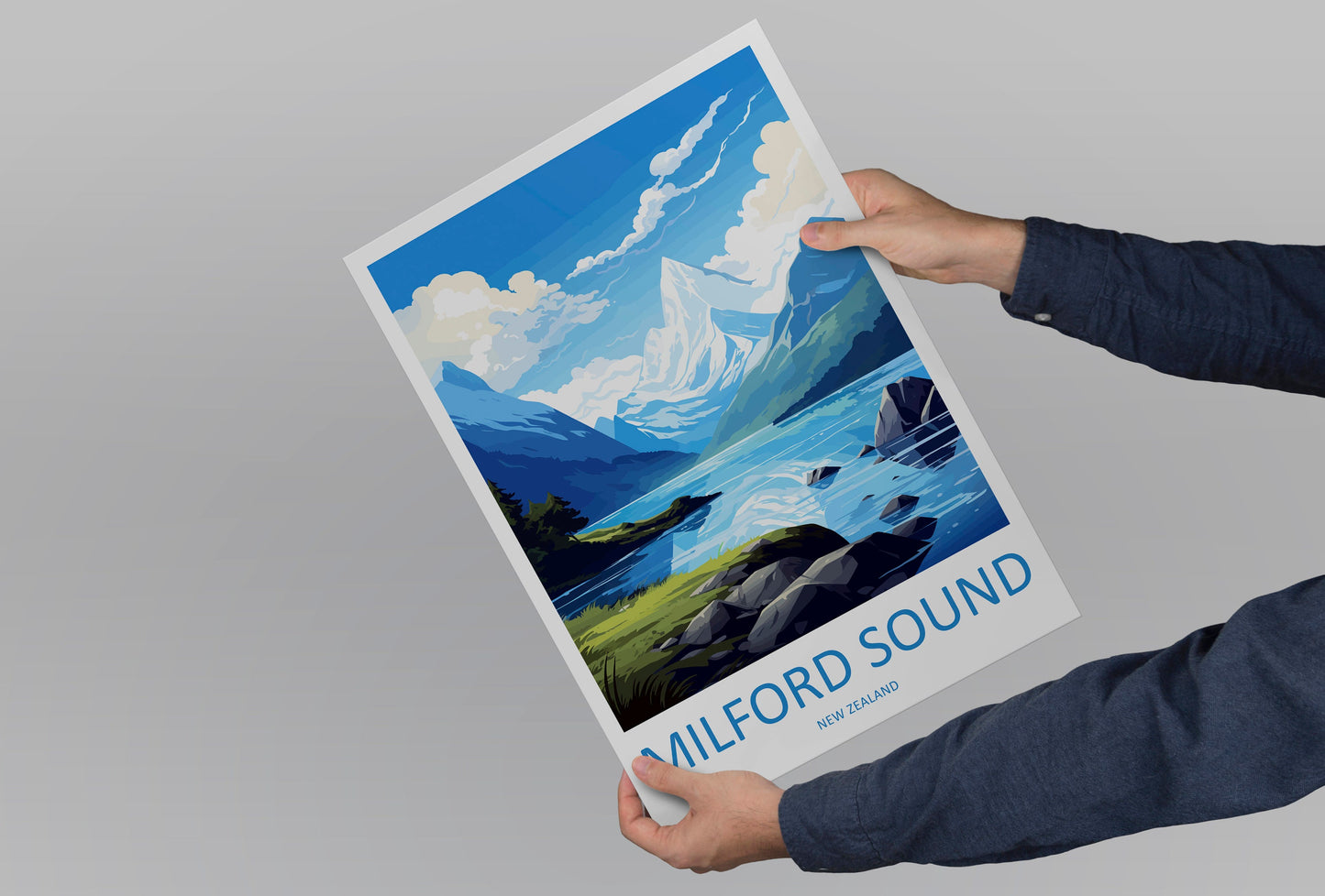 Milford Sound Travel Print Wall Art Milford Sound Wall Hanging Home Décor Milford Sound Gift Art Lovers New Zealand Art Lover Gift