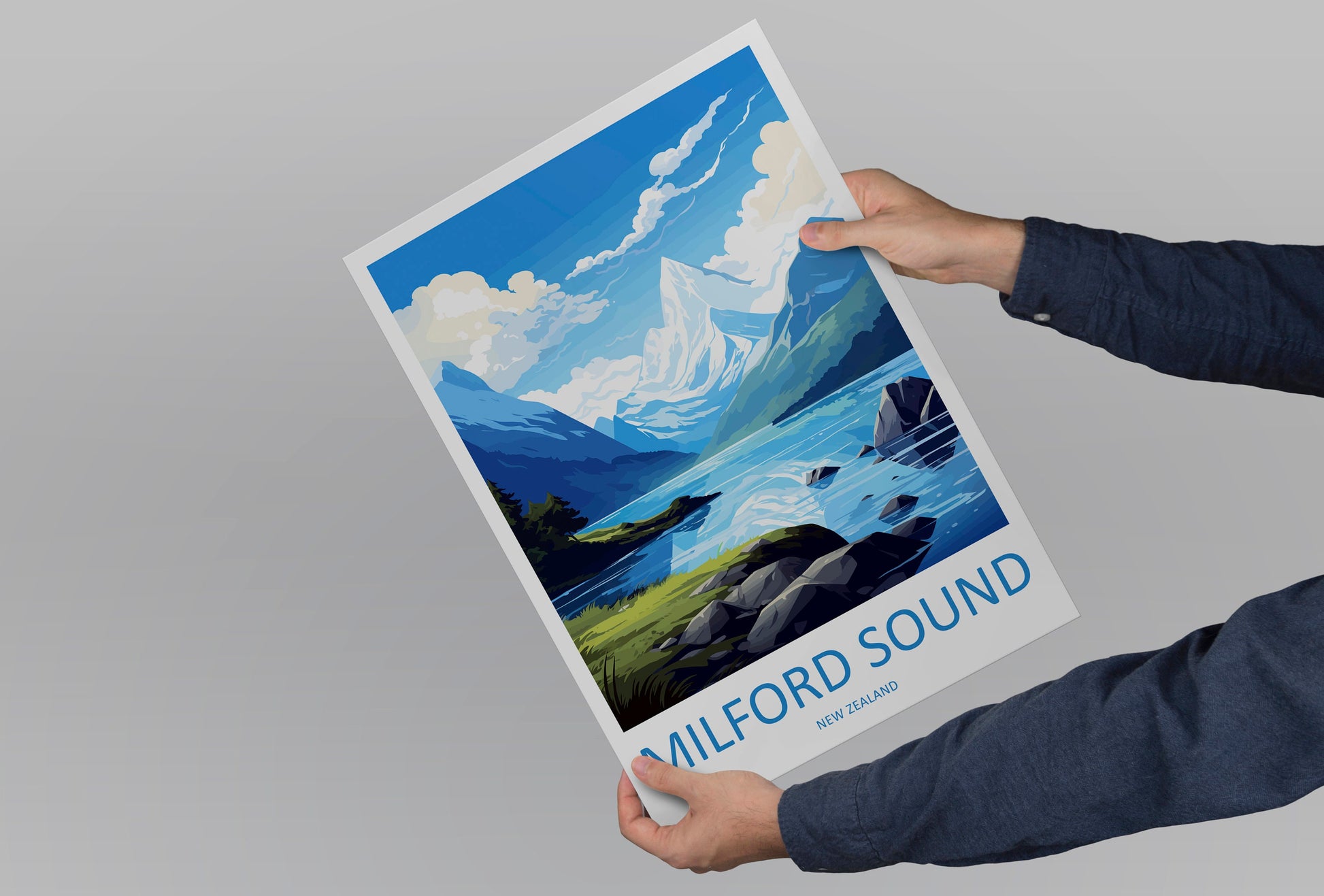 Milford Sound Travel Print Wall Art Milford Sound Wall Hanging Home Décor Milford Sound Gift Art Lovers New Zealand Art Lover Gift