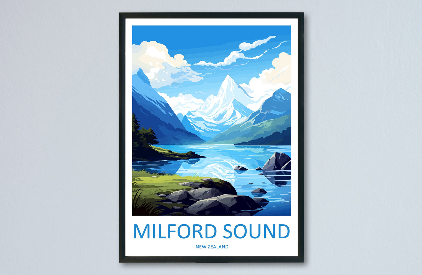Milford Sound Travel Print Wall Art Milford Sound Wall Hanging Home Décor Milford Sound Gift Art Lovers New Zealand Art Lover Gift