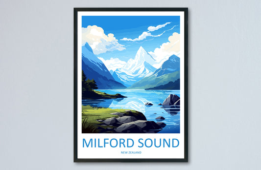 Milford Sound Travel Print Wall Art Milford Sound Wall Hanging Home Décor Milford Sound Gift Art Lovers New Zealand Art Lover Gift