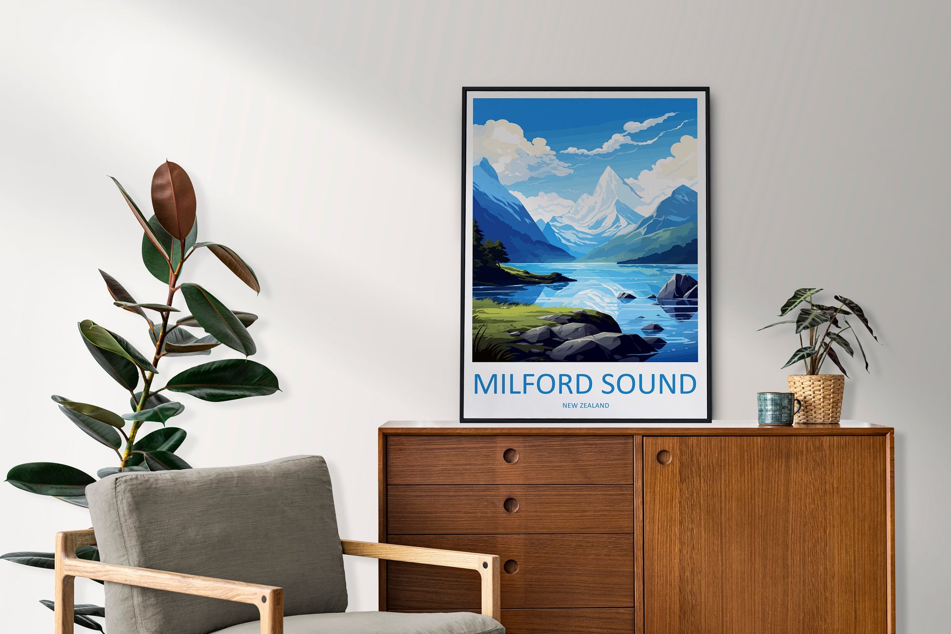 Milford Sound Travel Print Wall Art Milford Sound Wall Hanging Home Décor Milford Sound Gift Art Lovers New Zealand Art Lover Gift