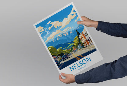 Nelson Travel Print Wall Art Nelson Wall Hanging Home Décor Nelson Gift Art Lovers New Zealand Art Lover Gift Nelson New Zealand Poster