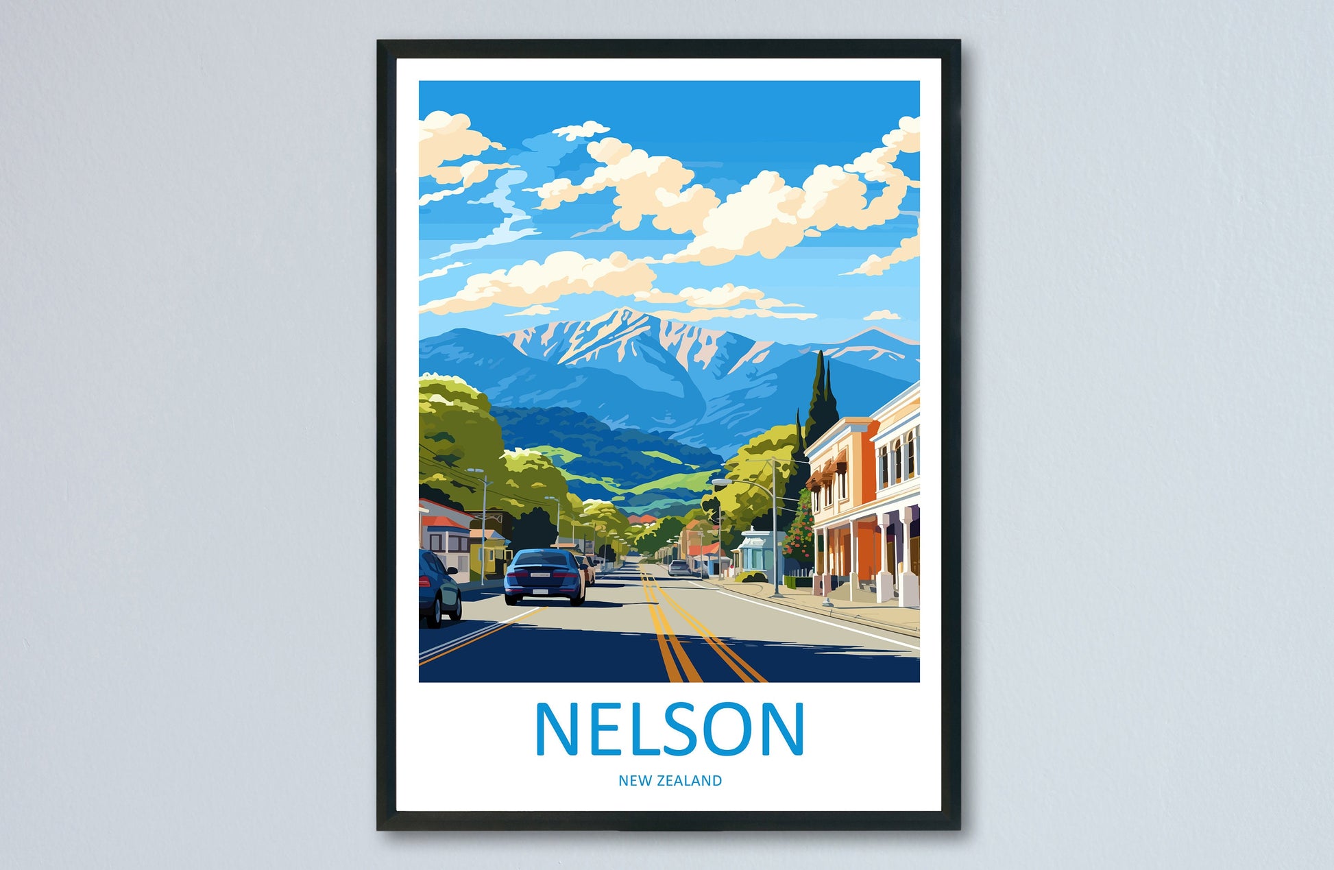 Nelson Travel Print Wall Art Nelson Wall Hanging Home Décor Nelson Gift Art Lovers New Zealand Art Lover Gift Nelson New Zealand Poster