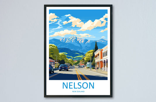 Nelson Travel Print Wall Art Nelson Wall Hanging Home Décor Nelson Gift Art Lovers New Zealand Art Lover Gift Nelson New Zealand Poster