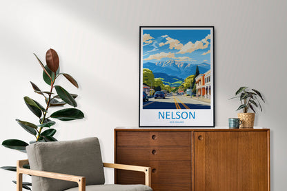 Nelson Travel Print Wall Art Nelson Wall Hanging Home Décor Nelson Gift Art Lovers New Zealand Art Lover Gift Nelson New Zealand Poster