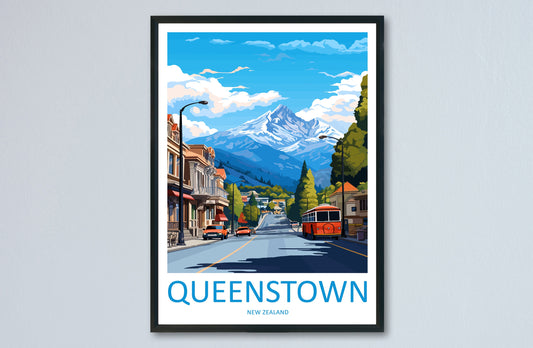 Queenstown Travel Print Wall Art Queenstown Wall Hanging Home Décor Queenstown Gift Art Lovers New Zealand Art Lover Gift Queenstown Art