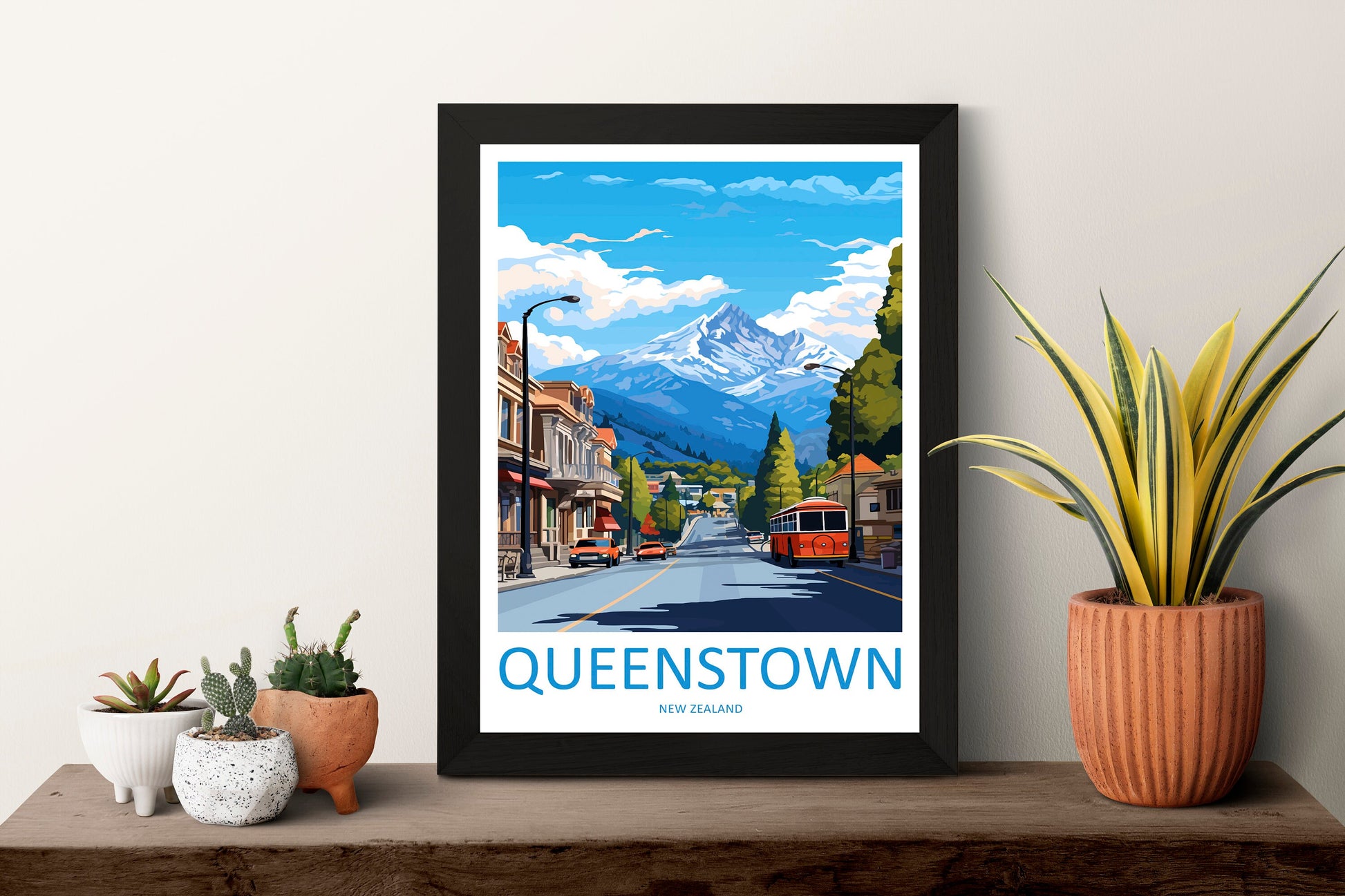 Queenstown Travel Print Wall Art Queenstown Wall Hanging Home Décor Queenstown Gift Art Lovers New Zealand Art Lover Gift Queenstown Art