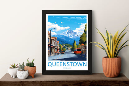 Queenstown Travel Print Wall Art Queenstown Wall Hanging Home Décor Queenstown Gift Art Lovers New Zealand Art Lover Gift Queenstown Art