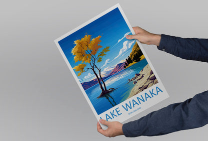 Lake Wanaka Travel Print Wall Art Lake Wanaka Wall Hanging Home Décor Lake Wanaka Gift Art Lovers New Zealand Art Lover Gift Lake Wanaka Art