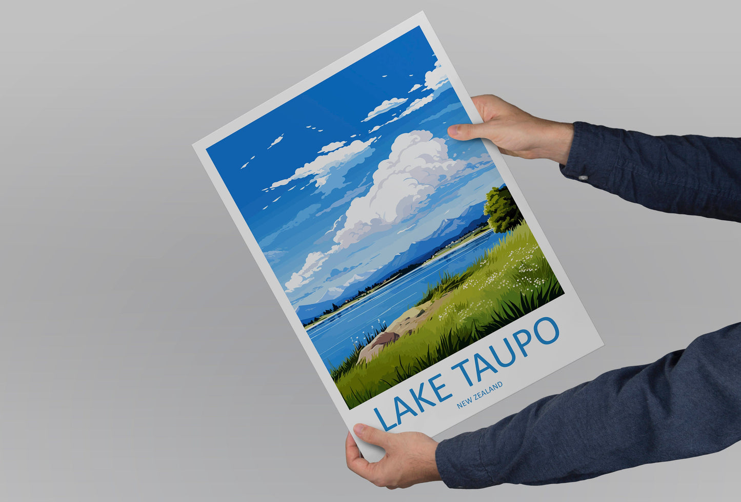 Lake Taupo Travel Print Wall Art Lake Taupo Wall Hanging Home Décor Lake Taupo Gift Art Lovers New Zealand Art Lover Gift Lake Taupo Art