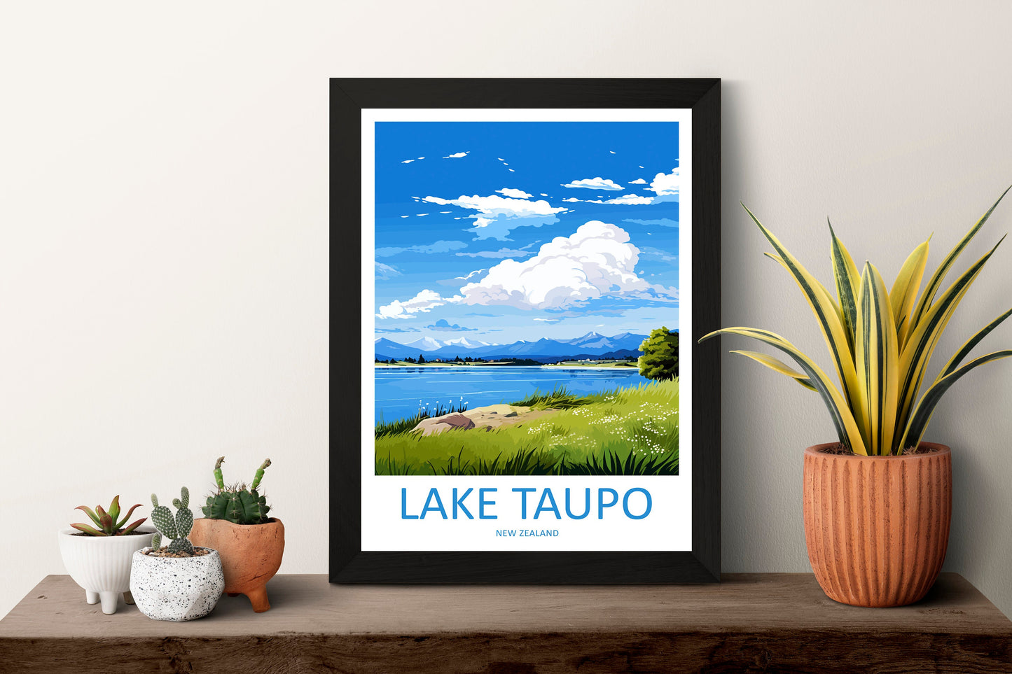 Lake Taupo Travel Print Wall Art Lake Taupo Wall Hanging Home Décor Lake Taupo Gift Art Lovers New Zealand Art Lover Gift Lake Taupo Art