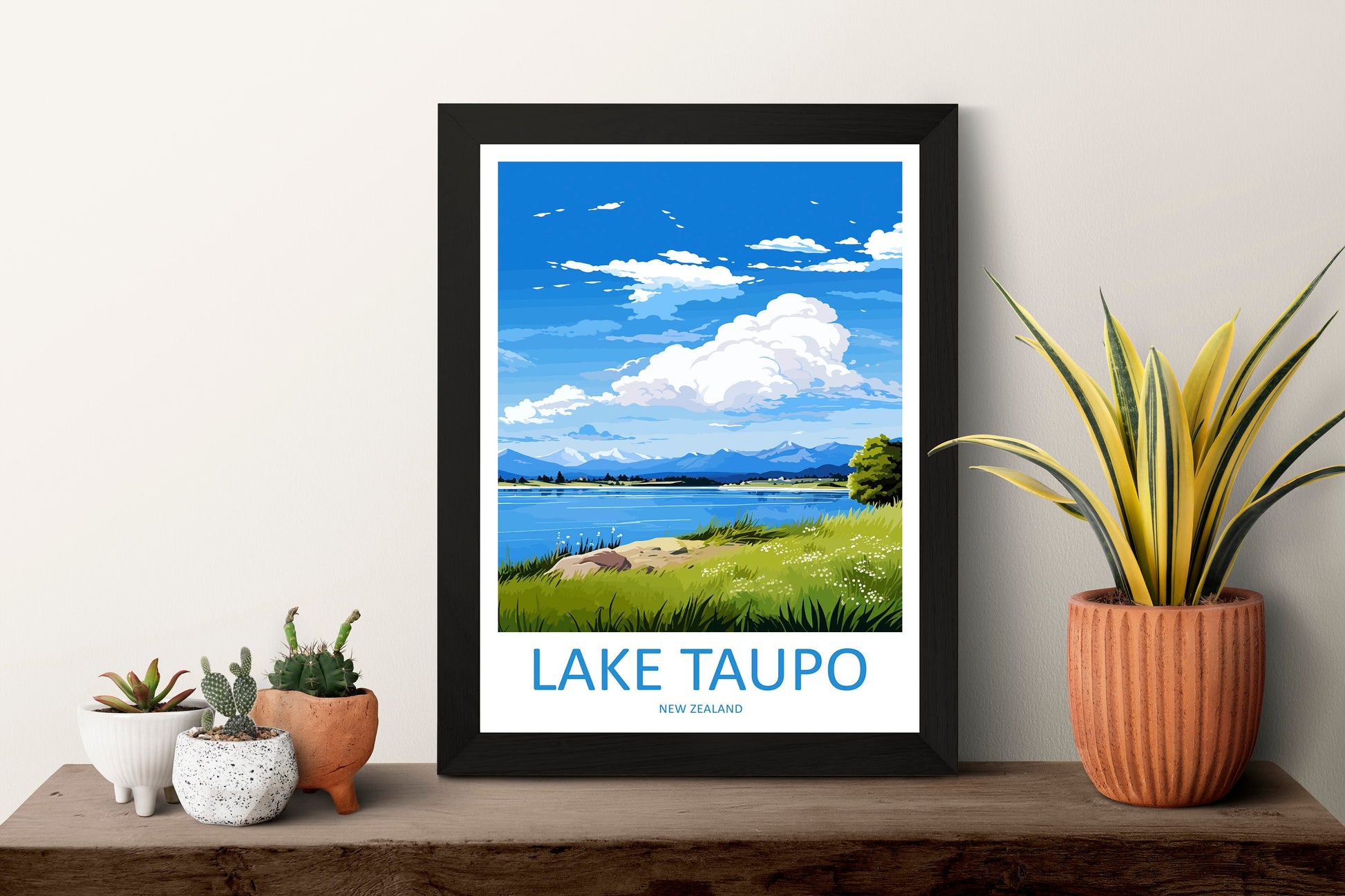 Lake Taupo Travel Print Wall Art Lake Taupo Wall Hanging Home Décor Lake Taupo Gift Art Lovers New Zealand Art Lover Gift Lake Taupo Art