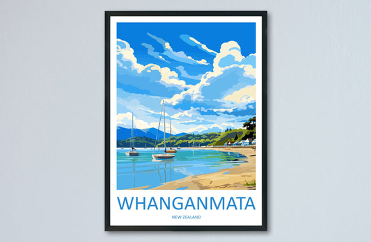 Whanganmata Travel Print Wall Art Whanganmatad Wall Hanging Home Décor Whanganmata Gift Art Lovers New Zealand Art Lover Gift Whanganmata