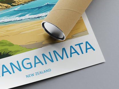 Whanganmata Travel Print Wall Art Whanganmatad Wall Hanging Home Décor Whanganmata Gift Art Lovers New Zealand Art Lover Gift Whanganmata