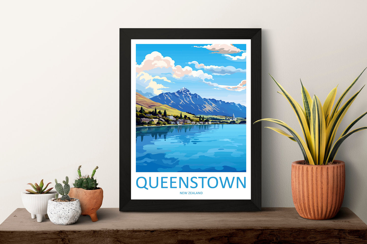 Queenstown Travel Print Wall Art Queenstown Wall Hanging Home Décor Queenstown Gift Art Lovers New Zealand Art Lover Gift Queenstown Gift