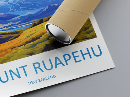 Mount Ruapehu Travel Print Wall Art Mount Ruapehu Wall Hanging Home Décor Mount Ruapehu Gift Art Lovers New Zealand Art Lover Gift