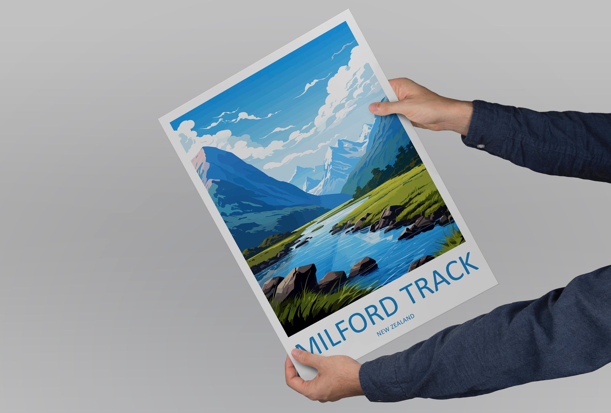 Milford Track Travel Print Wall Art Milford Track Wall Hanging Home Décor Milford Track Gift Art Lovers New Zealand Art Lover Gift