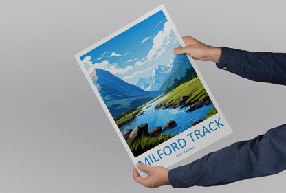 Milford Track Travel Print Wall Art Milford Track Wall Hanging Home Décor Milford Track Gift Art Lovers New Zealand Art Lover Gift