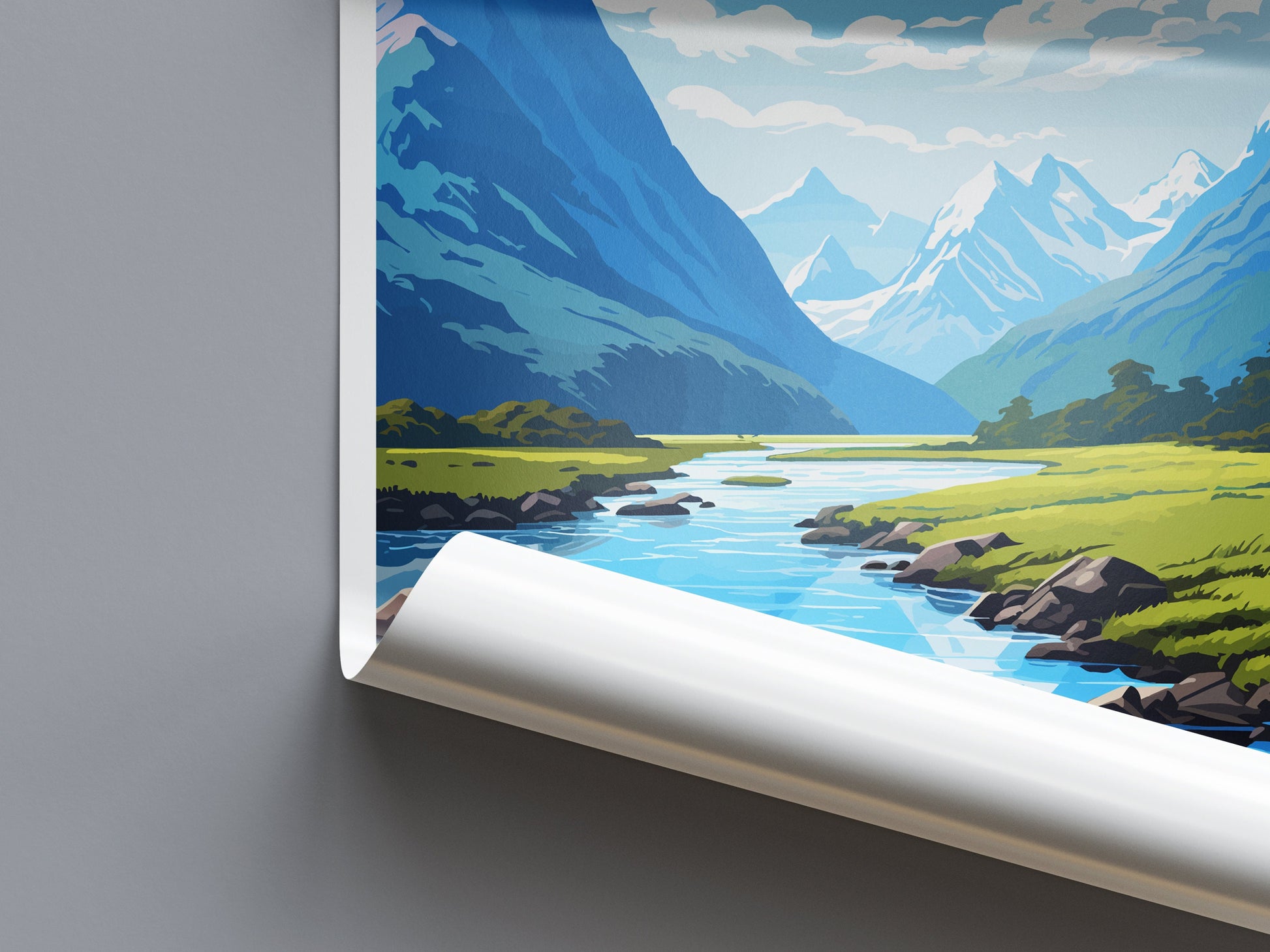 Milford Track Travel Print Wall Art Milford Track Wall Hanging Home Décor Milford Track Gift Art Lovers New Zealand Art Lover Gift