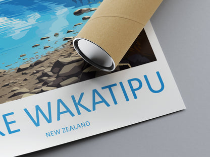 Lake Wakatipu Travel Print Wall Art Lake Wakatipu Wall Hanging Home Décor Lake Wakatipu Gift Art Lovers New Zealand Art Lover Gift