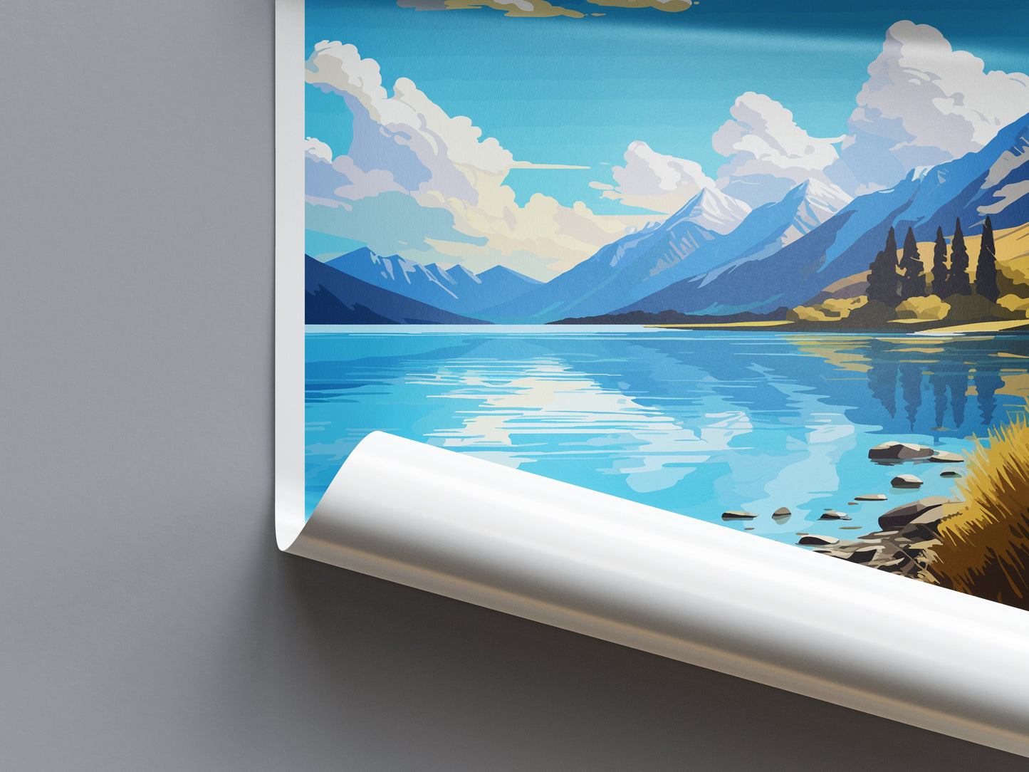 Lake Wakatipu Travel Print Wall Art Lake Wakatipu Wall Hanging Home Décor Lake Wakatipu Gift Art Lovers New Zealand Art Lover Gift