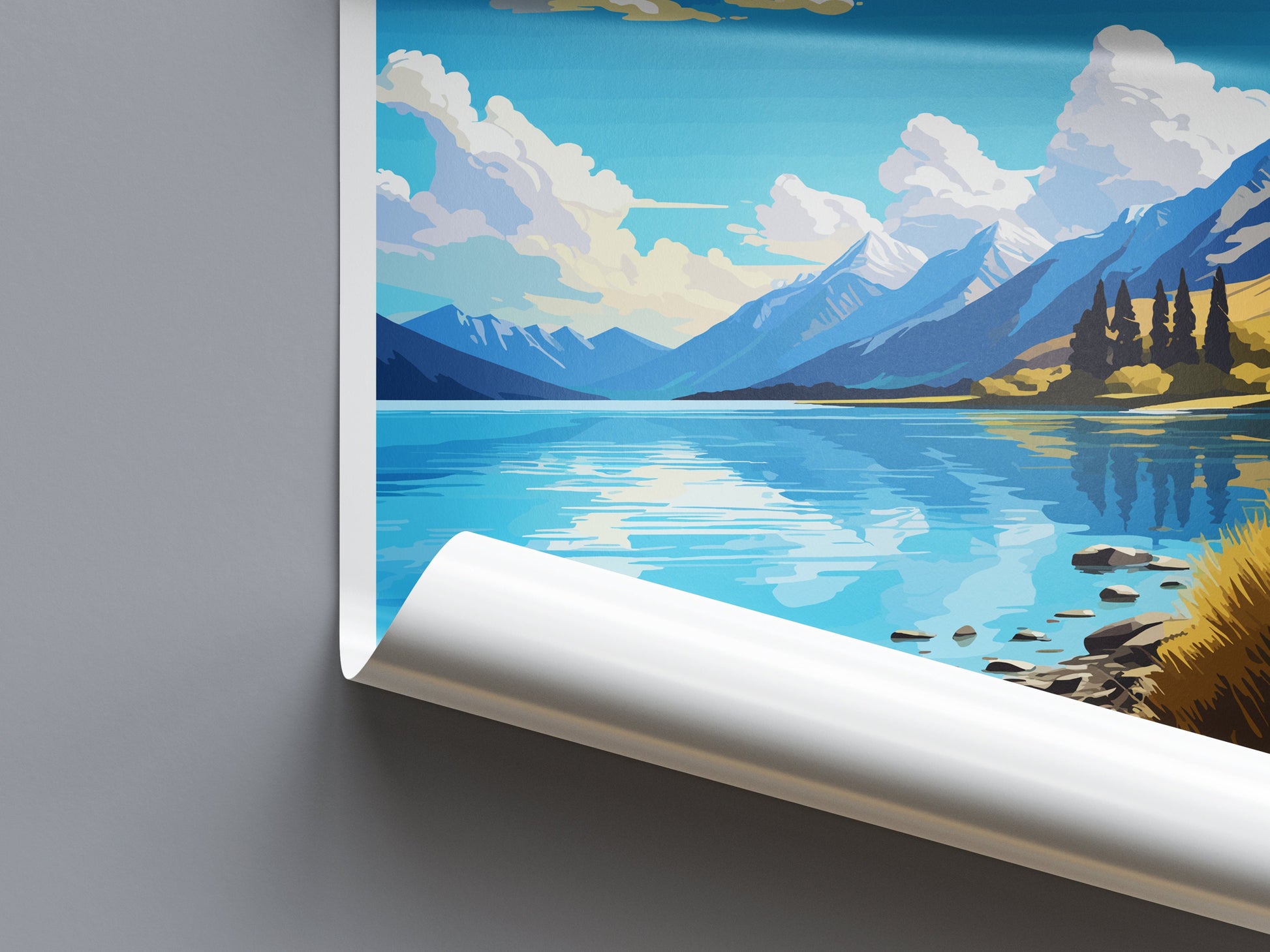 Lake Wakatipu Travel Print Wall Art Lake Wakatipu Wall Hanging Home Décor Lake Wakatipu Gift Art Lovers New Zealand Art Lover Gift
