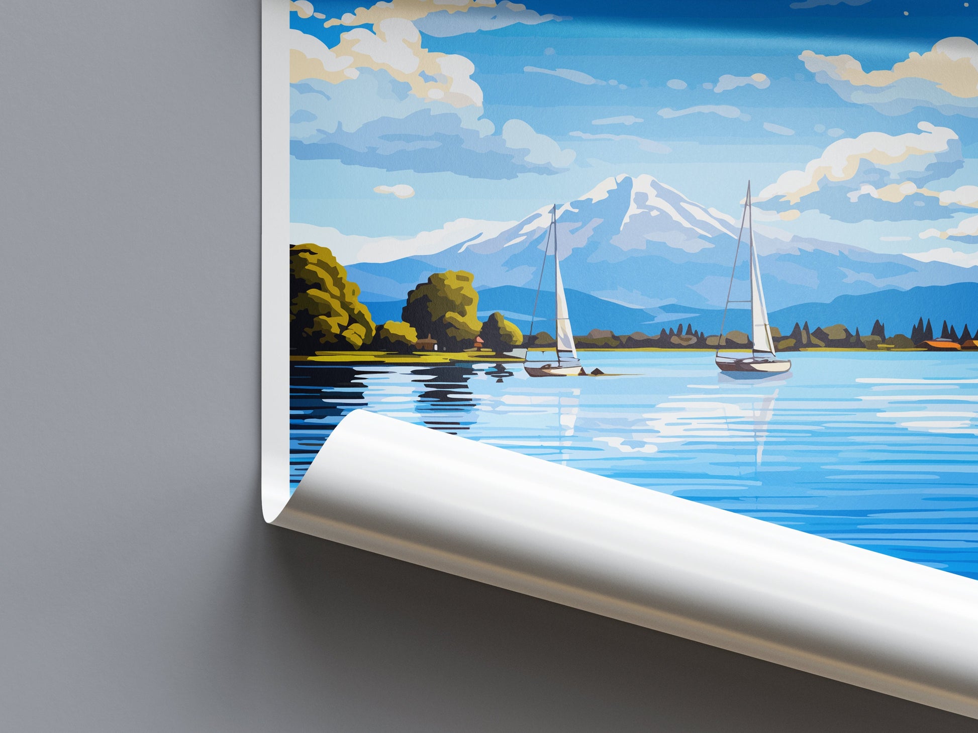 Lake Taupo Travel Print Wall Art Lake Taupo Wall Hanging Home Décor Lake Taupo Gift Art Lovers New Zealand Art Lover Gift Lake Taupo Art