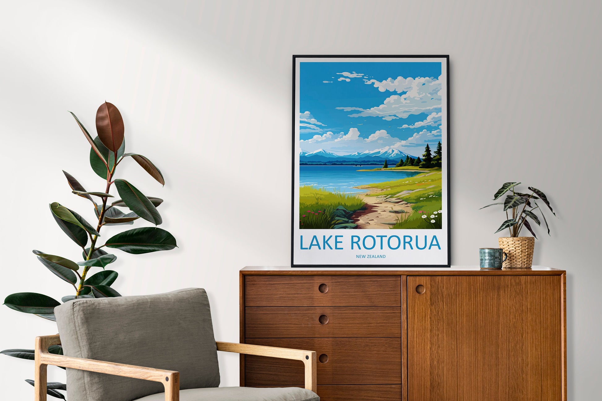 Lake Rotorua Travel Print Wall Art Lake Rotorua Wall Hanging Home Décor Lake Rotorua Gift Art Lovers New Zealand Art Lover Gift Lake Rotorua