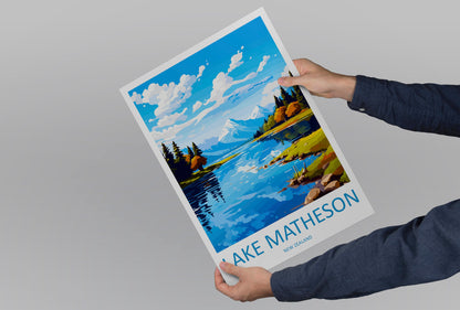 Lake Matheson Travel Print Wall Art Lake Matheson Wall Hanging Home Décor Lake Matheson Gift Art Lovers New Zealand Art Lover Gift