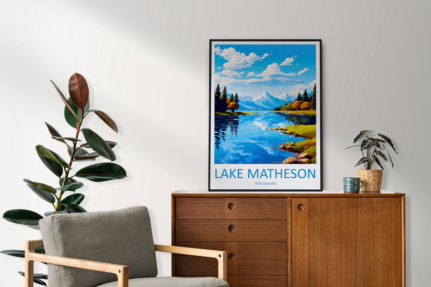 Lake Matheson Travel Print Wall Art Lake Matheson Wall Hanging Home Décor Lake Matheson Gift Art Lovers New Zealand Art Lover Gift