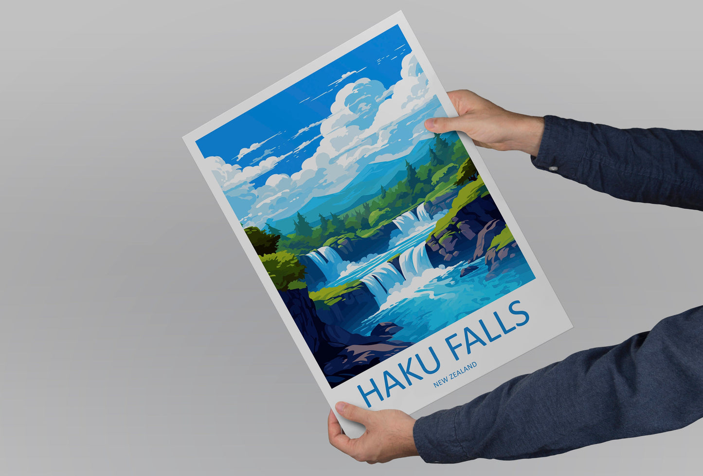 Haku Falls Travel Print Wall Art Haku Falls Wall Hanging Home Décor Haku Falls Gift Art Lovers New Zealand Art Lover Gift