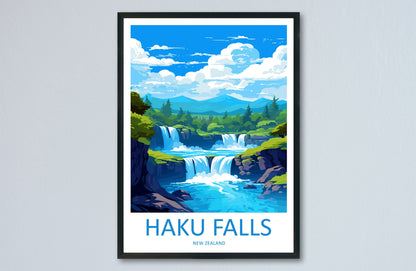 Haku Falls Travel Print Wall Art Haku Falls Wall Hanging Home Décor Haku Falls Gift Art Lovers New Zealand Art Lover Gift