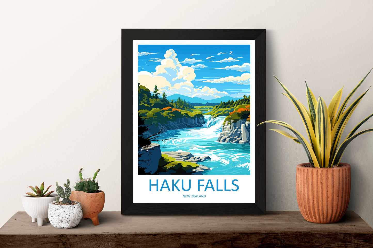 Haku Falls Travel Print Wall Art Haku Falls Wall Hanging Home Décor Haku Falls Gift Art Lovers New Zealand Art Lover Gift
