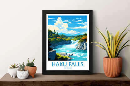 Haku Falls Travel Print Wall Art Haku Falls Wall Hanging Home Décor Haku Falls Gift Art Lovers New Zealand Art Lover Gift