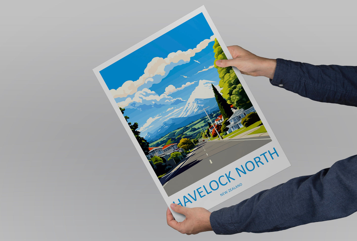 Havelock North Travel Print Wall Art Havelock North Wall Hanging Home Décor Havelock North Gift Art Lovers New Zealand Art Lover Gift
